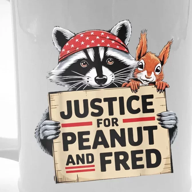 Justice For Peanut The Squirrel And Fred The Raccon Front & Back Beer Stein