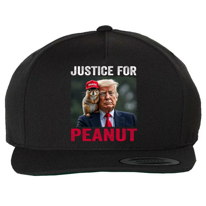 Justice For Peanut The Squirrel Wanted Trending Design Wool Snapback Cap