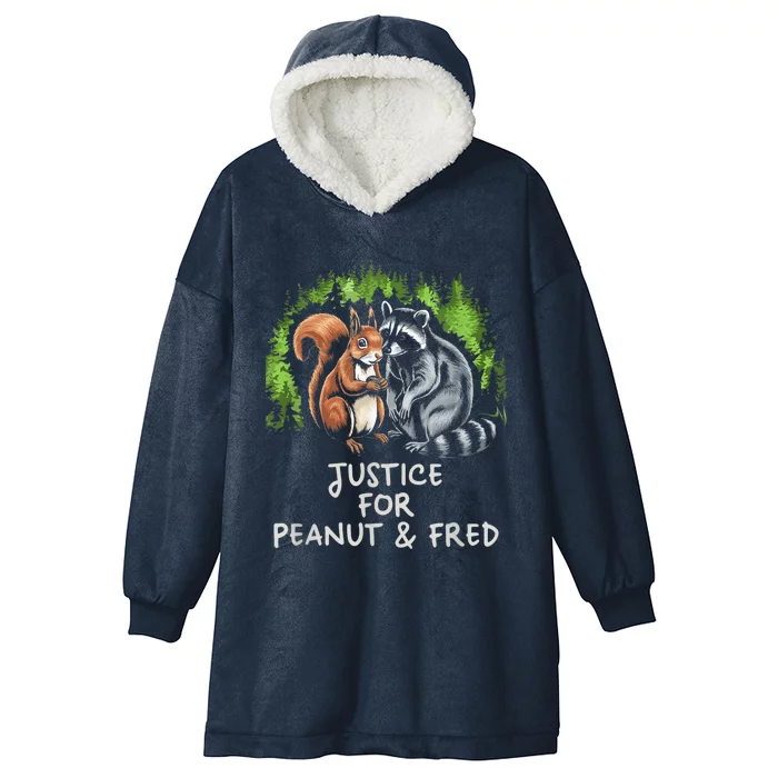 Justice For Peanut The Squirrel And Fred The Raccoon Hooded Wearable Blanket