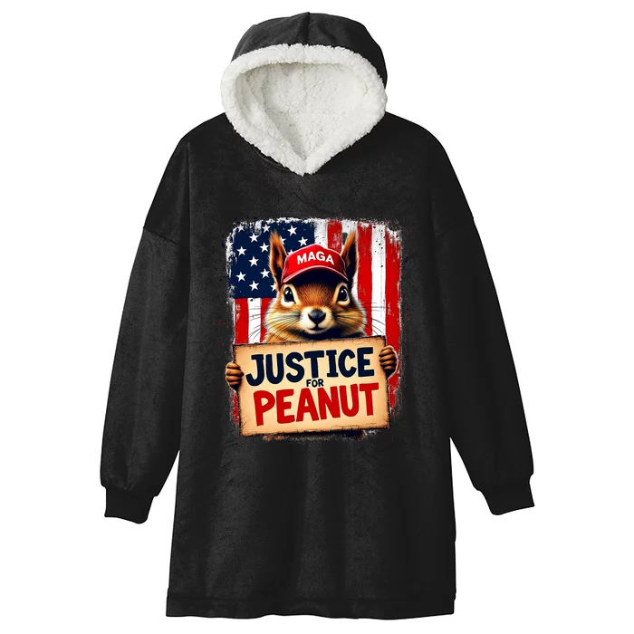 Justice For Peanut The Squirrel Peanut Squirrel Maga Hooded Wearable Blanket