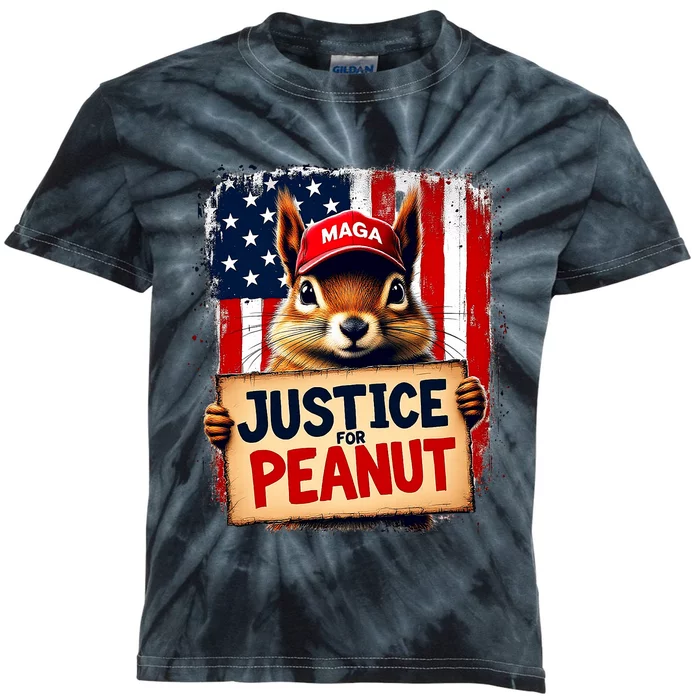 Justice For Peanut The Squirrel Peanut Squirrel Maga Kids Tie-Dye T-Shirt