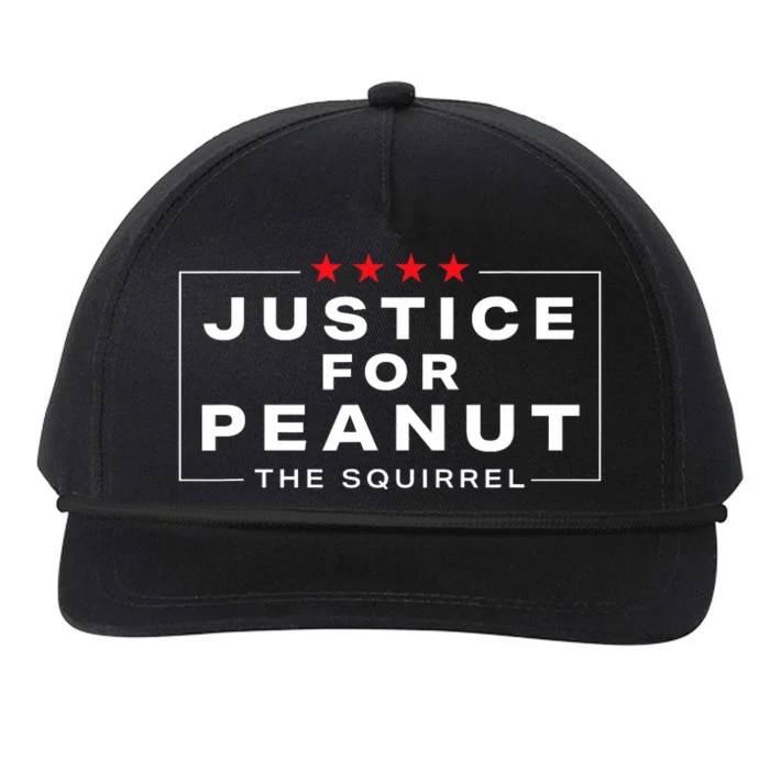 Justice For Peanut The Squirrel Peanut Squirrel Trending Design Snapback Five-Panel Rope Hat