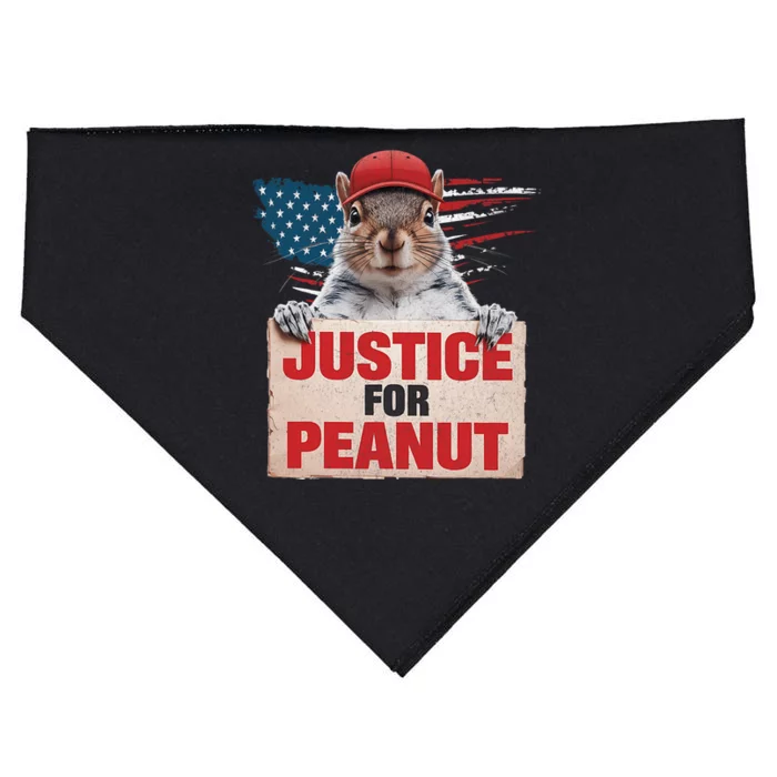 Justice For Peanut The Squirrel Peanut Squirrel Lovers America Flag Design USA-Made Doggie Bandana