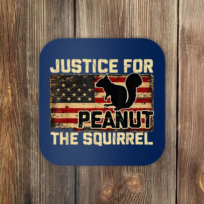 Justice For Peanut The Squirrel Usa Grunged Flag Peanut Squirrel Coaster