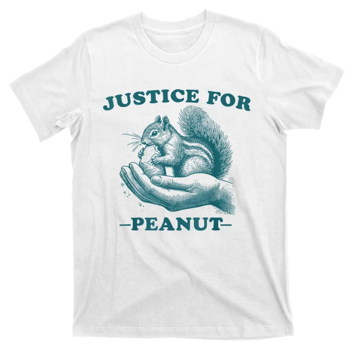 Justice For Peanut The Squirrel Peanut Squirrel Usa Grunged Flag T-Shirt