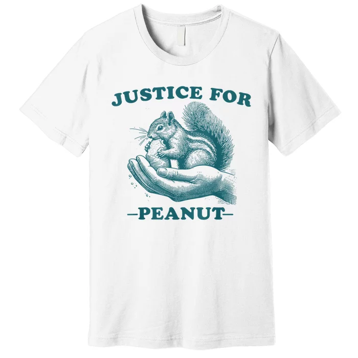 Justice For Peanut The Squirrel Peanut Squirrel Usa Grunged Flag Premium T-Shirt