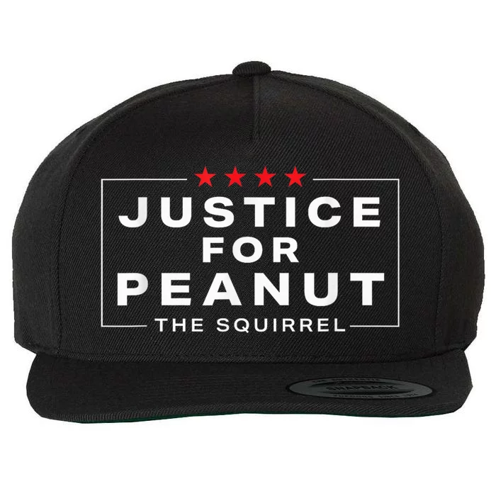 Justice For Peanut The Squirrel Funny Peanut Squirrel Wool Snapback Cap