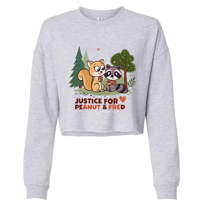 Justice For Peanut The Squirrel And Fred The Raccon Cropped Pullover Crew