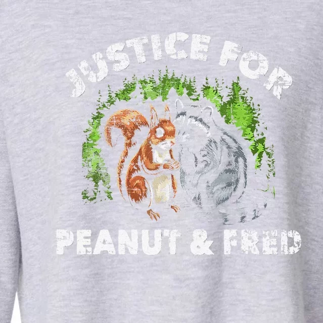 Justice For Peanut The Squirrel And Fred The Raccon Cropped Pullover Crew