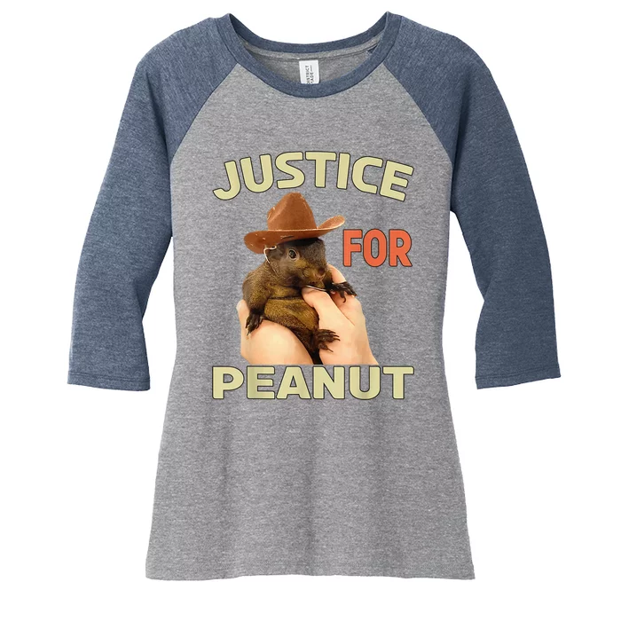 Justice For Peanut The Squirrel Women's Tri-Blend 3/4-Sleeve Raglan Shirt