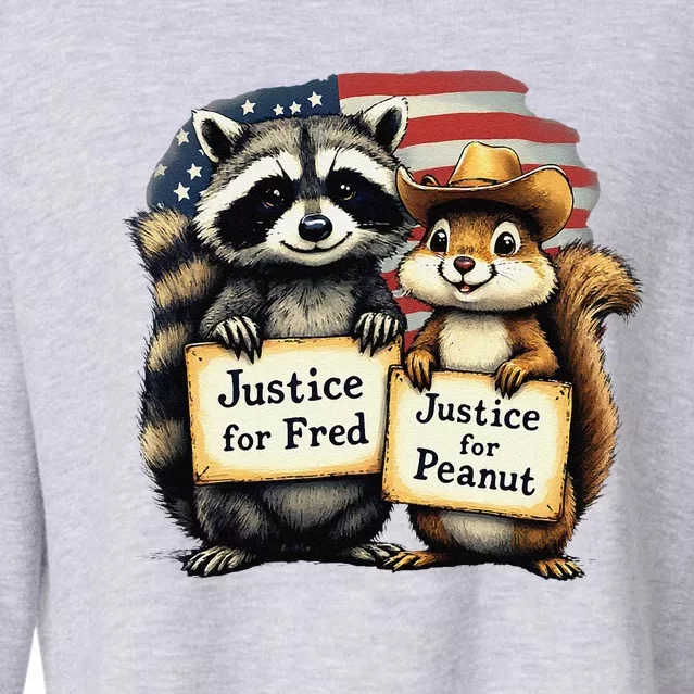 Justice For Peanut The Squirrel And Fred The Raccoon Cropped Pullover Crew