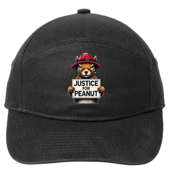 Justice For Peanut The Squirrel Wanted 7-Panel Snapback Hat