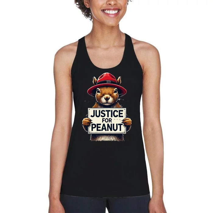 Justice For Peanut The Squirrel Wanted Women's Racerback Tank