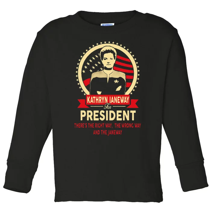 Janeway For President! Toddler Long Sleeve Shirt