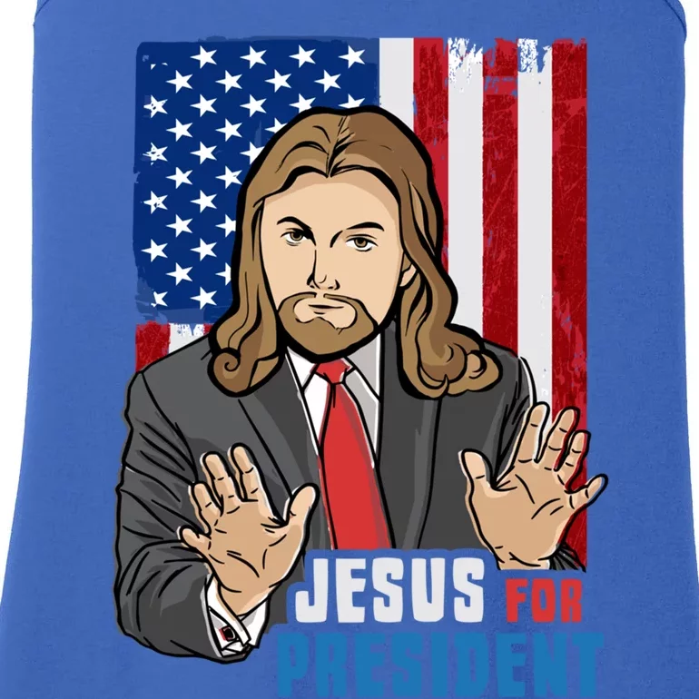 Jesus For President American Flag Design For A Bible Student Meaningful Gift Ladies Essential Tank