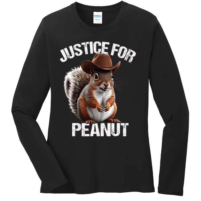 Justice For Peanut The Squirrel Peanut Squirrel Trending Design Ladies Long Sleeve Shirt