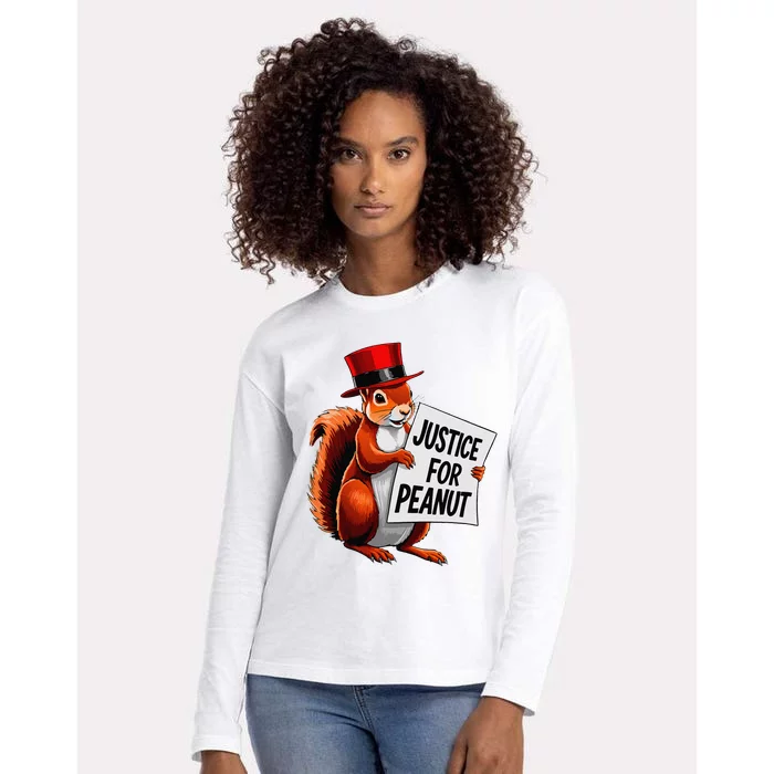 Justice For Peanut The Squirrel Peanut Squirrel Womens Cotton Relaxed Long Sleeve T-Shirt