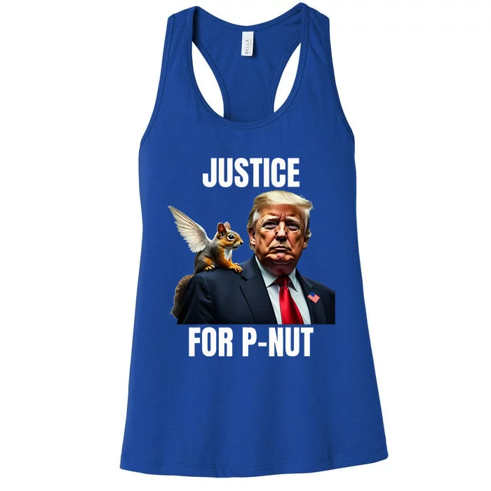 Justice For Peanut The Squirrel PNut Trump P Nut Graphic Women's Racerback Tank