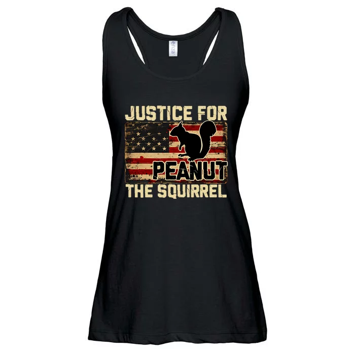 Justice For Peanut The Squirrel Peanut Squirrel Vintage America Flag Ladies Essential Flowy Tank