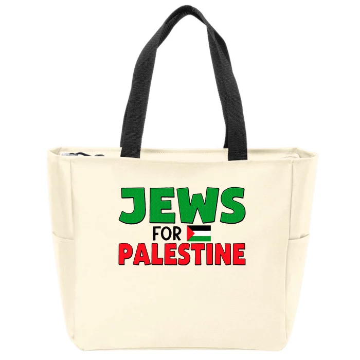 Jews For Palestine Peace Love Free Palestine Flag Zip Tote Bag