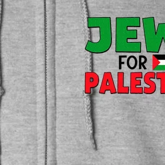 Jews For Palestine Peace Love Free Palestine Flag Full Zip Hoodie