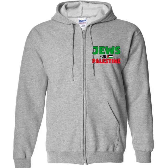 Jews For Palestine Peace Love Free Palestine Flag Full Zip Hoodie