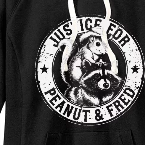 Justice For Peanut & Fred Cute Squirrel Cowboy Hat Racoon Women's Fleece Hoodie