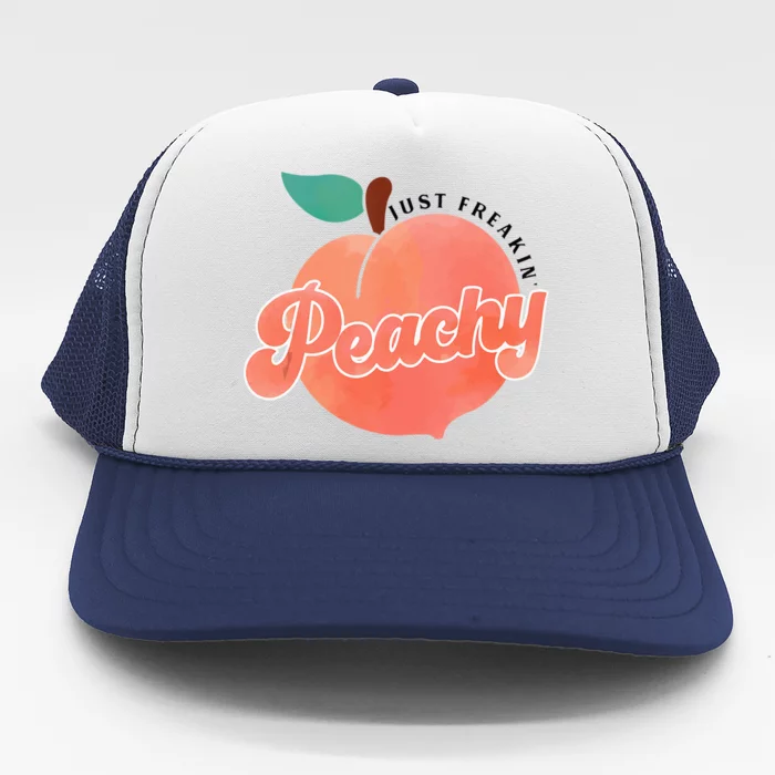 Just Freakin Peachy Hippie Summer Apparel Tee Gift Trucker Hat