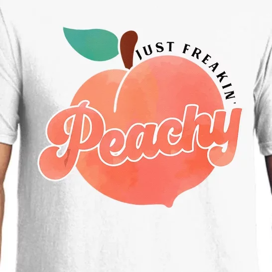 Just Freakin Peachy Hippie Summer Apparel Tee Gift Pajama Set