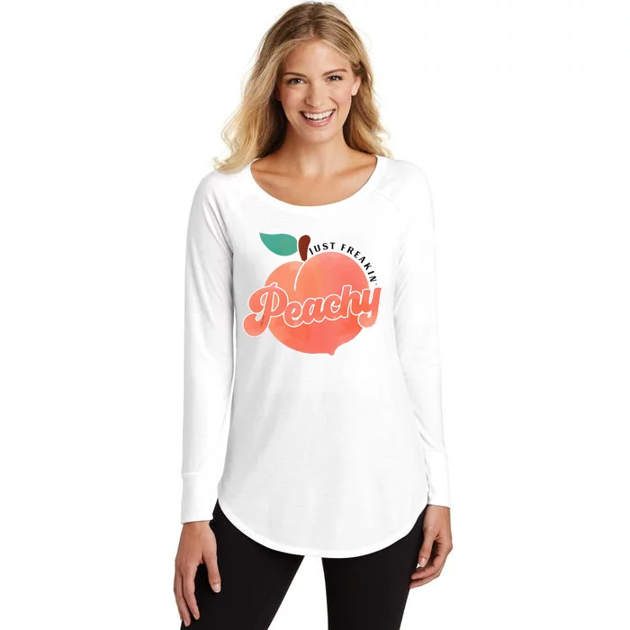 Just Freakin Peachy Hippie Summer Apparel Tee Gift Women's Perfect Tri Tunic Long Sleeve Shirt