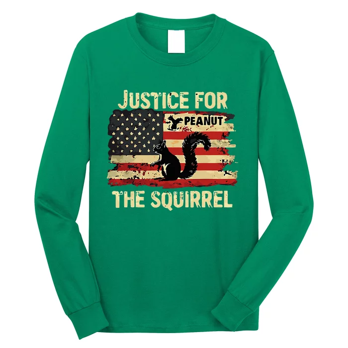 Justice For Peanut The Squirrel Cool Peanut Squirrel Long Sleeve Shirt