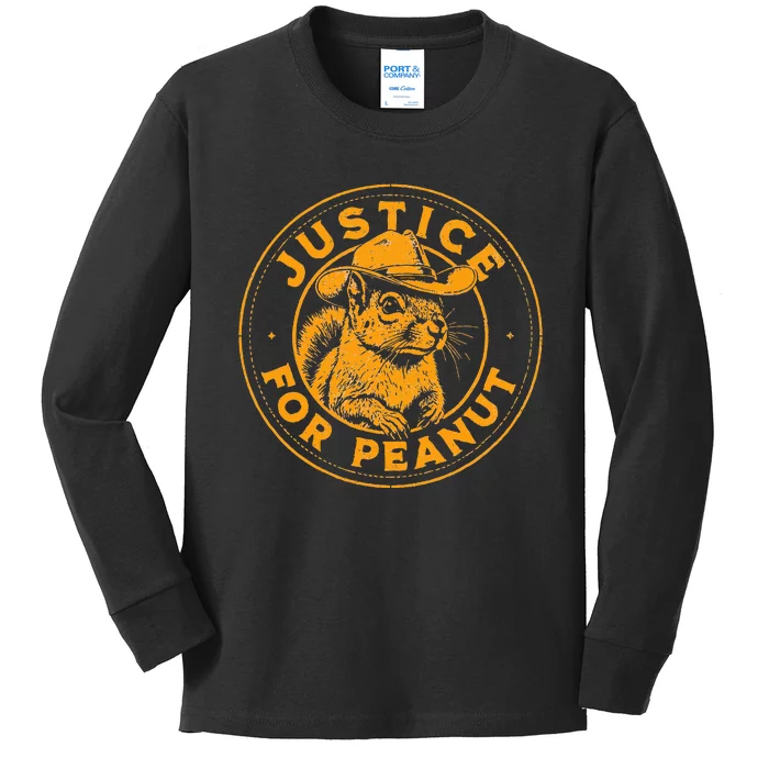 Justice For Peanut The Squirrel P’Nut Pnut Peanut Squirrel Kids Long Sleeve Shirt