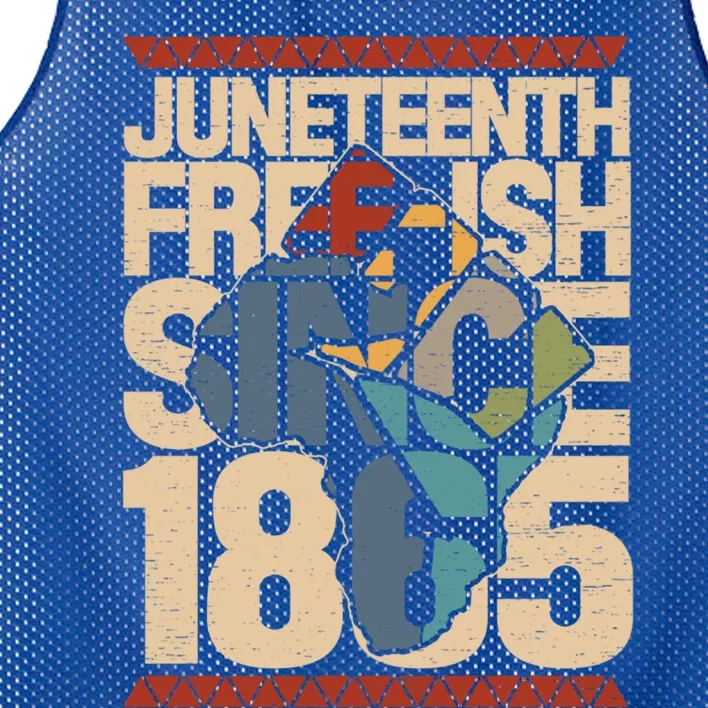 Juneteenth Freegiftish Since 1865 Black Fist Map Of Africa Gift Mesh Reversible Basketball Jersey Tank