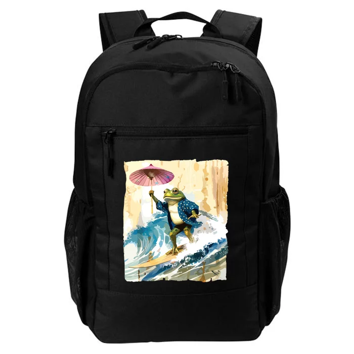 Japanese Frog Surfing Wave Funny Graphic Japan Anime Daily Commute Backpack