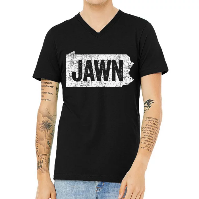 Jawn Funny Slang Philadelphia Vintage V-Neck T-Shirt