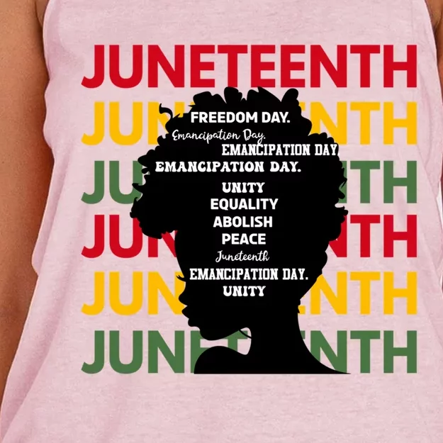 Junenth Freeish Since 1865 Every Chain Freedom Ancestors Cool Gift Women's Knotted Racerback Tank