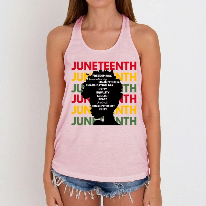 Junenth Freeish Since 1865 Every Chain Freedom Ancestors Cool Gift Women's Knotted Racerback Tank