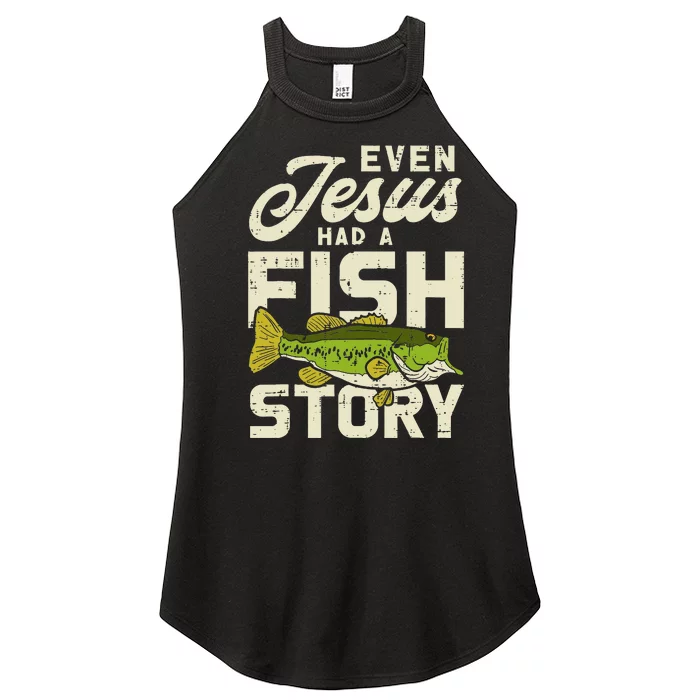 Jesus Fish Story Fisherman God Christ Fishing Christian Gift Women’s Perfect Tri Rocker Tank