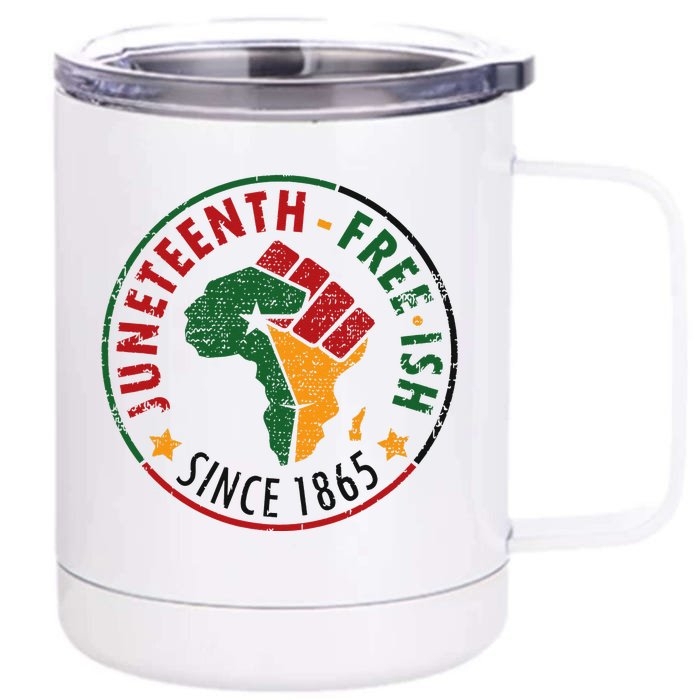 juneteenth freeish since 1865 Front & Back 12oz Stainless Steel Tumbler Cup