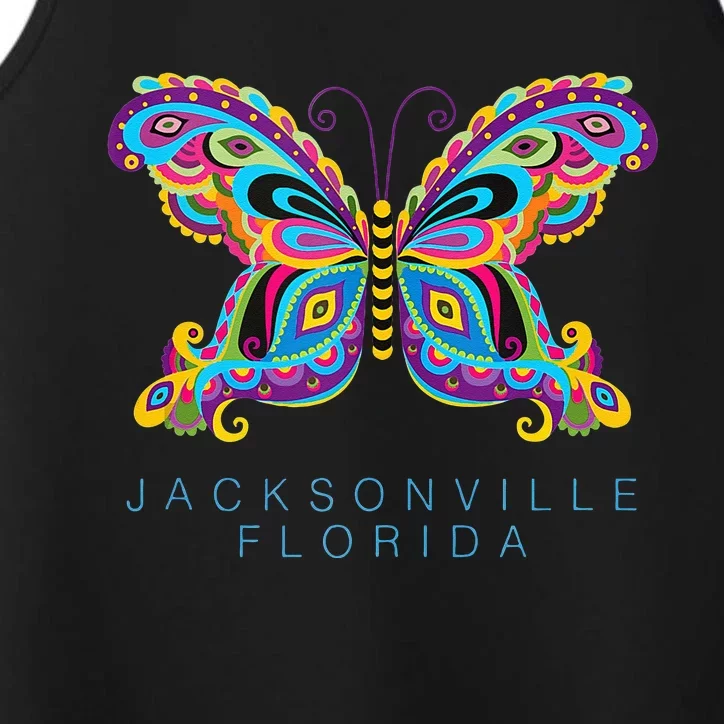 Jacksonville Florida Souvenir Butterfly Graphic Performance Tank