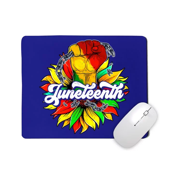 Juneteenth Fist Sunflower Black History Africa America Pride Cute Gift Mousepad