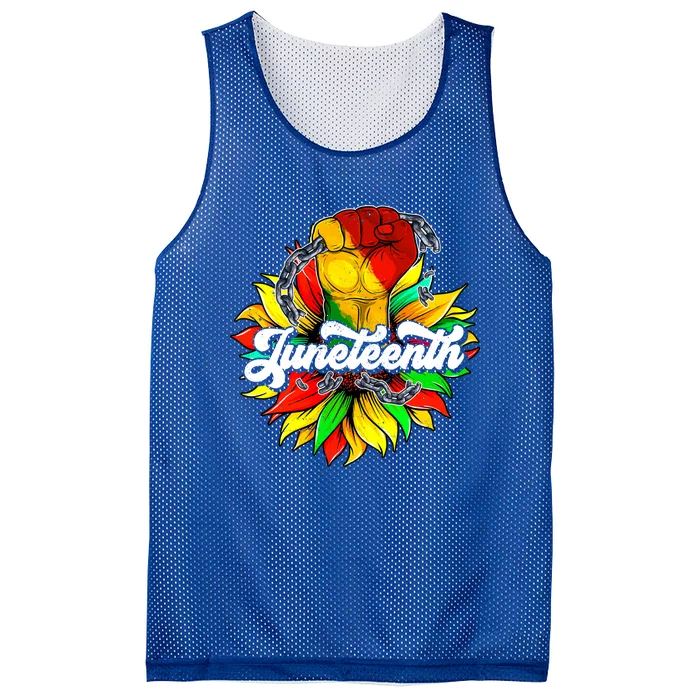 Juneteenth Fist Sunflower Black History Africa America Pride Gift Mesh Reversible Basketball Jersey Tank