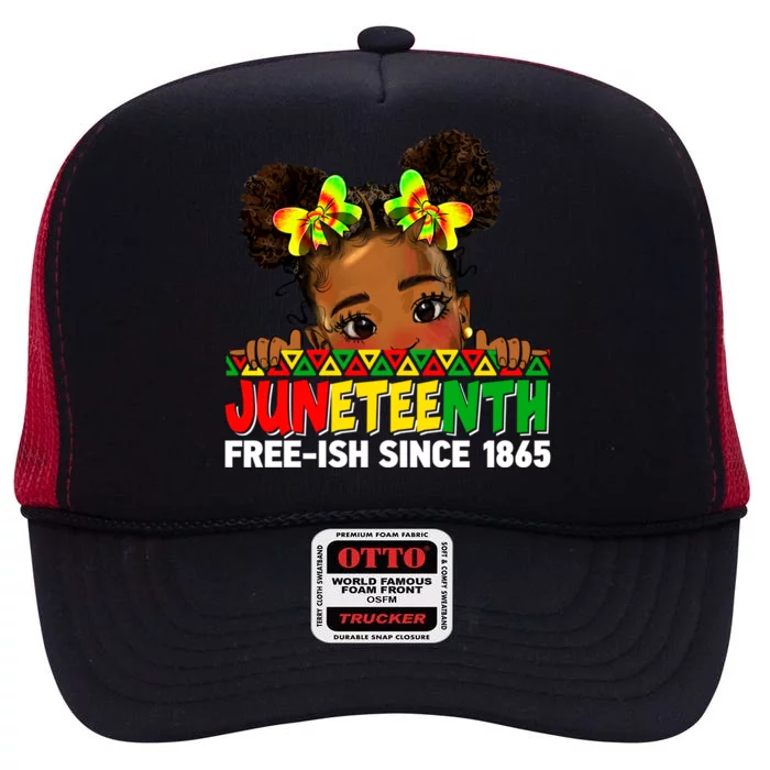 Juneteenth Freeish Since 1865 Black Freedom Day Gift High Crown Mesh Trucker Hat