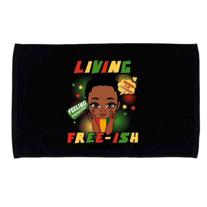 Juneteenth Freeish Since 1865 Black Freedom Afro Gift Microfiber Hand Towel