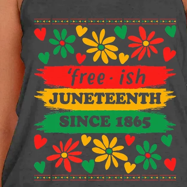 Juneteenth Freeish Since 1865 African American Freedom Day Women's Knotted Racerback Tank