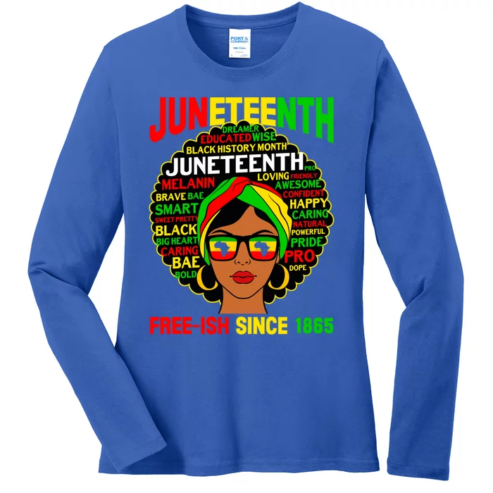 Juneteenth Freegiftish Since 1865 Afro Black Mother's Day Gift Ladies Long Sleeve Shirt