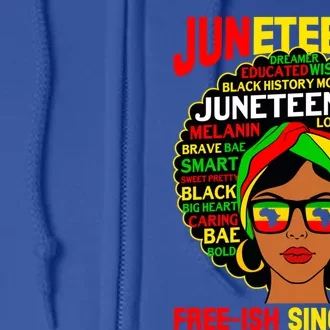 Juneteenth Freegiftish Since 1865 Afro Black Mother's Day Gift Full Zip Hoodie