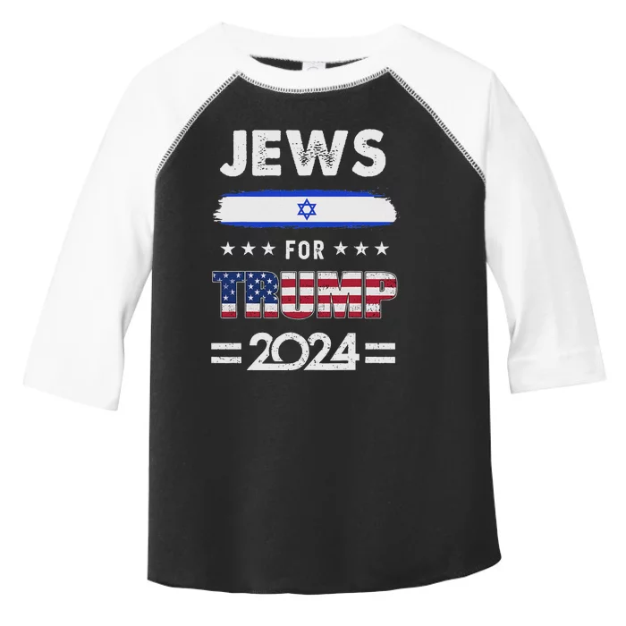 Jews For Trump 2024 Patriotic American Campaign Support Toddler Fine Jersey T-Shirt