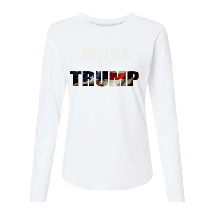 Justice For Trump Funny Donald Trump 2024 Election Costume Cute Gift Womens Cotton Relaxed Long Sleeve T-Shirt