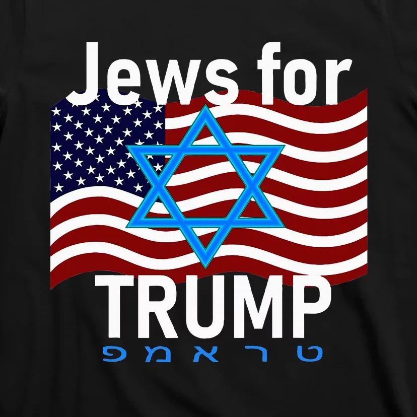 Jews For Trump American Flag Star Of David Hebrew Supporter T-Shirt